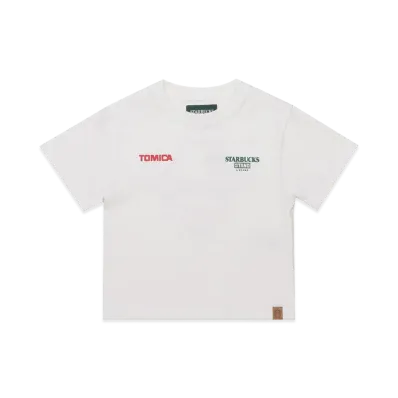 STARBUCKS STAND by BEAMS TOMICA Truck Print Kids T-Shirt B "White"
