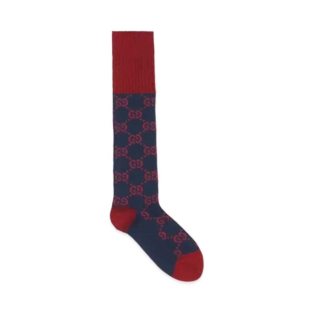 GUCCI GG Pattern Cotton Blend Socks "Navy"