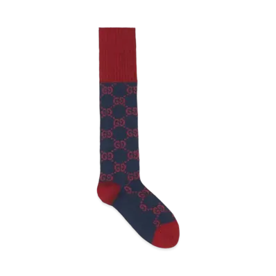 GUCCI GG Pattern Cotton Blend Socks "Navy"