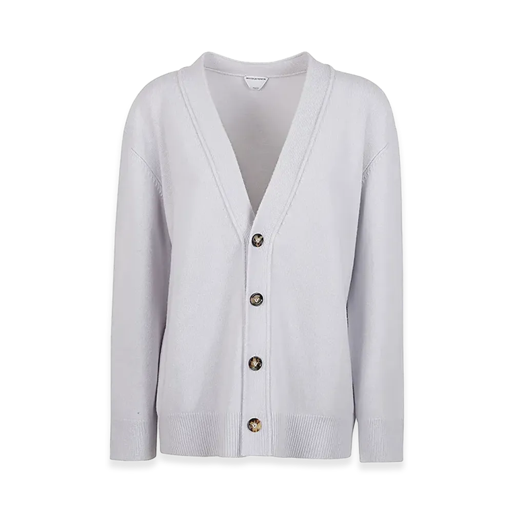 Bottega Veneta Women's Stretch Cashmere Blend Cardigan "Powder Blue"