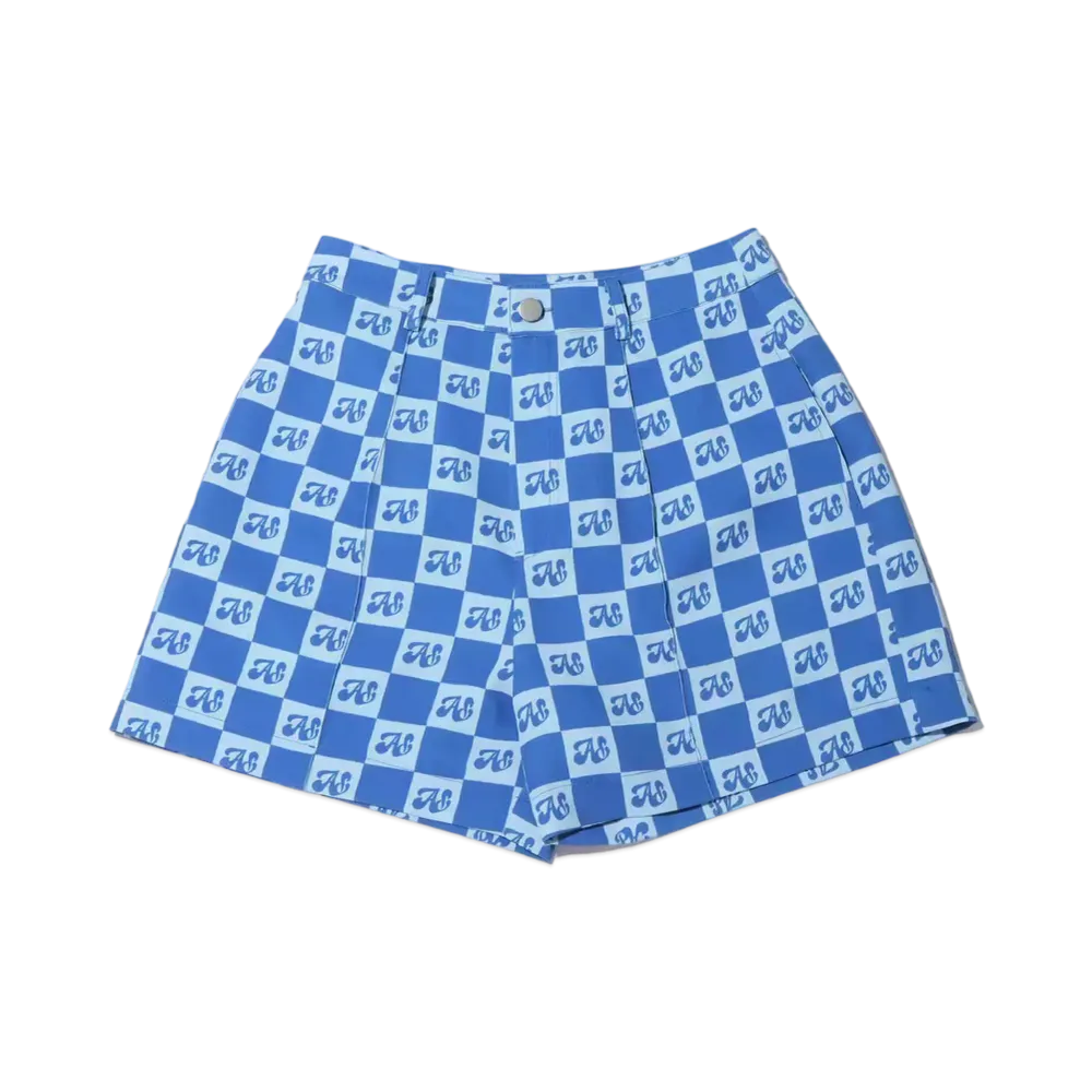 atmos pink Checkered Gala Shorts "Blue"