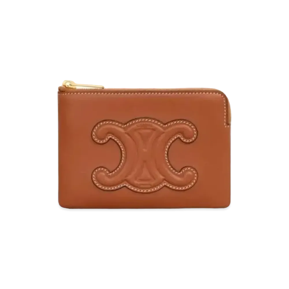 CELINE Coin & Card Pouch in Smooth Calfskin "Tan"