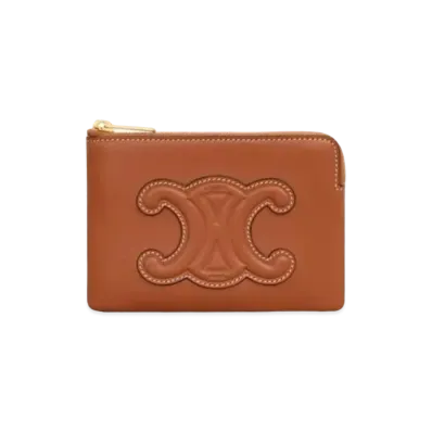 CELINE Coin & Card Pouch in Smooth Calfskin "Tan"