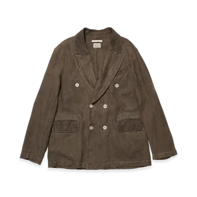 OUR LEGACY Work Shop x Stussy Unconstructed Db Blazer "Tan Linen OD Black"