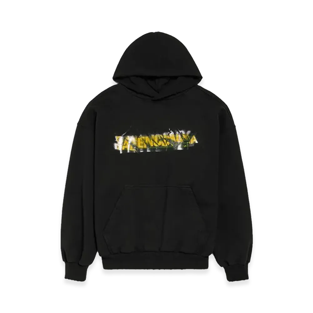 BALENCIAGA Messy Spray Hoodie Medium Fit "Black"