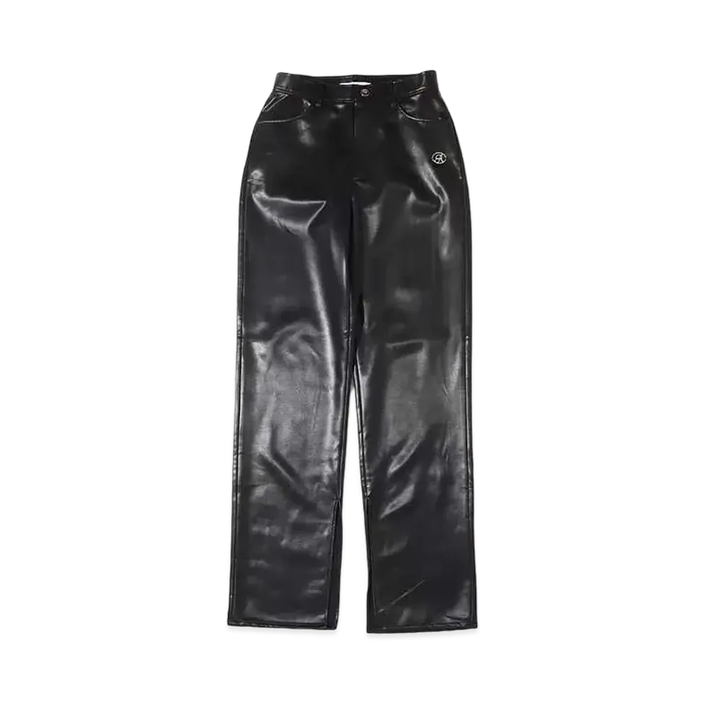 atmos pink Faux Leather Cut Pants "Black"