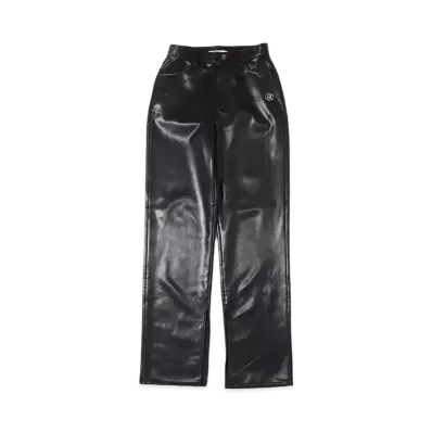 atmos pink Faux Leather Cut Pants "Black"