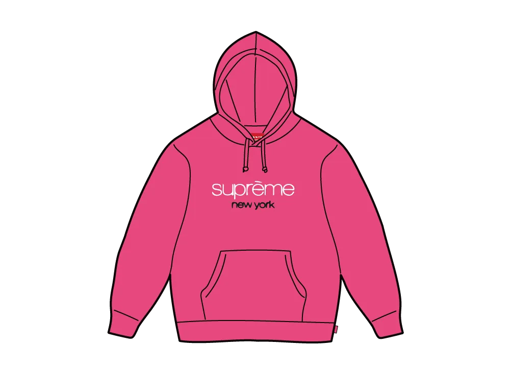 Supreme Classic Logo Hooded Sweatshirt "Bright Fuchsia"