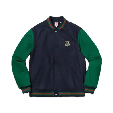 Supreme x LACOSTE Wool Varsity Jacket "Navy"