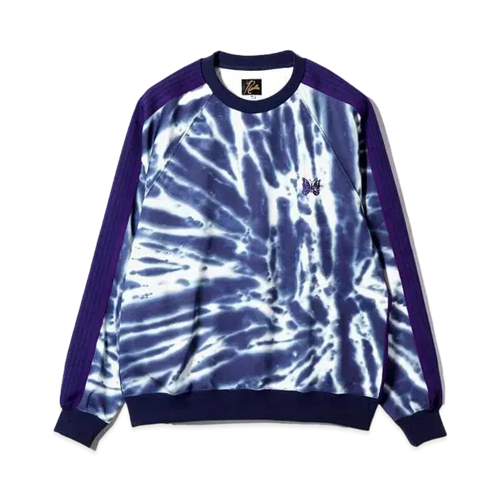 Needles for NEPENTHES Track Crew Neck Shirt - Poly Smooth / Tie Dye Printed "Indigo"