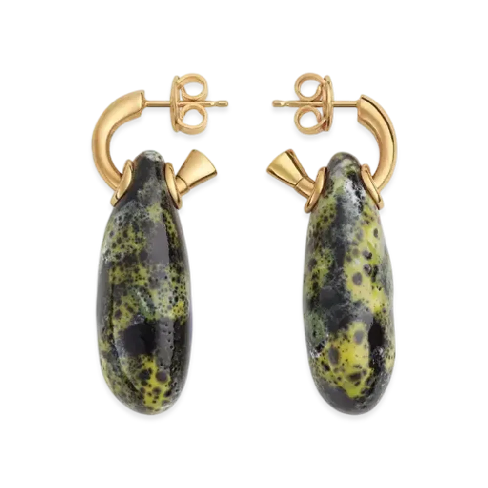 Bottega Veneta Ellipse Small Ceramic Earrings "Yellow/Black/White"