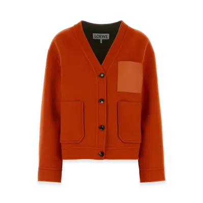 LOEWE Women's Wool Blend Cardigan "Orange"