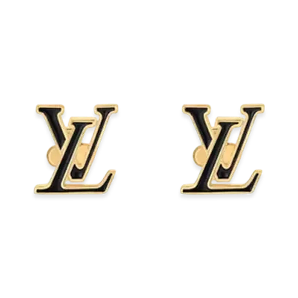 Louis Vuitton LV Iconic Enamel Earrings "Noir"