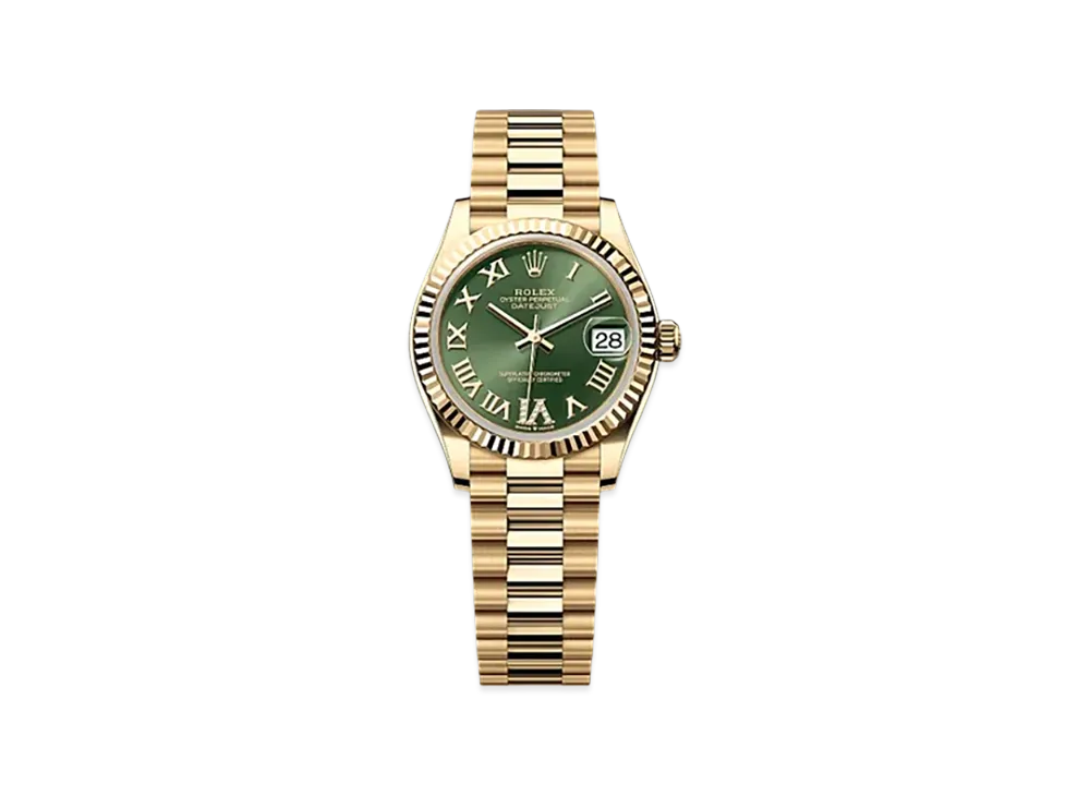 ROLEX Datejust 31mm Yellow Gold 278278 "Olive Green"