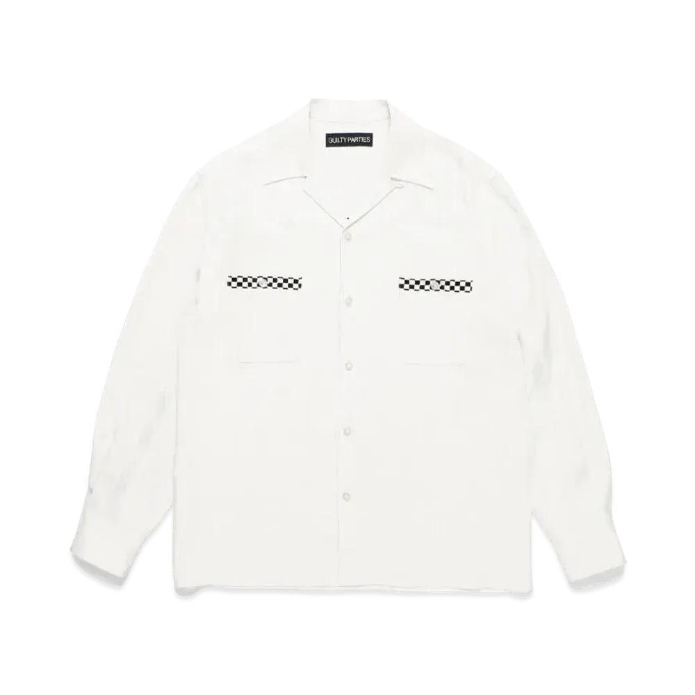 WACKO MARIA Switching 50's Open Collar Shirt "White"