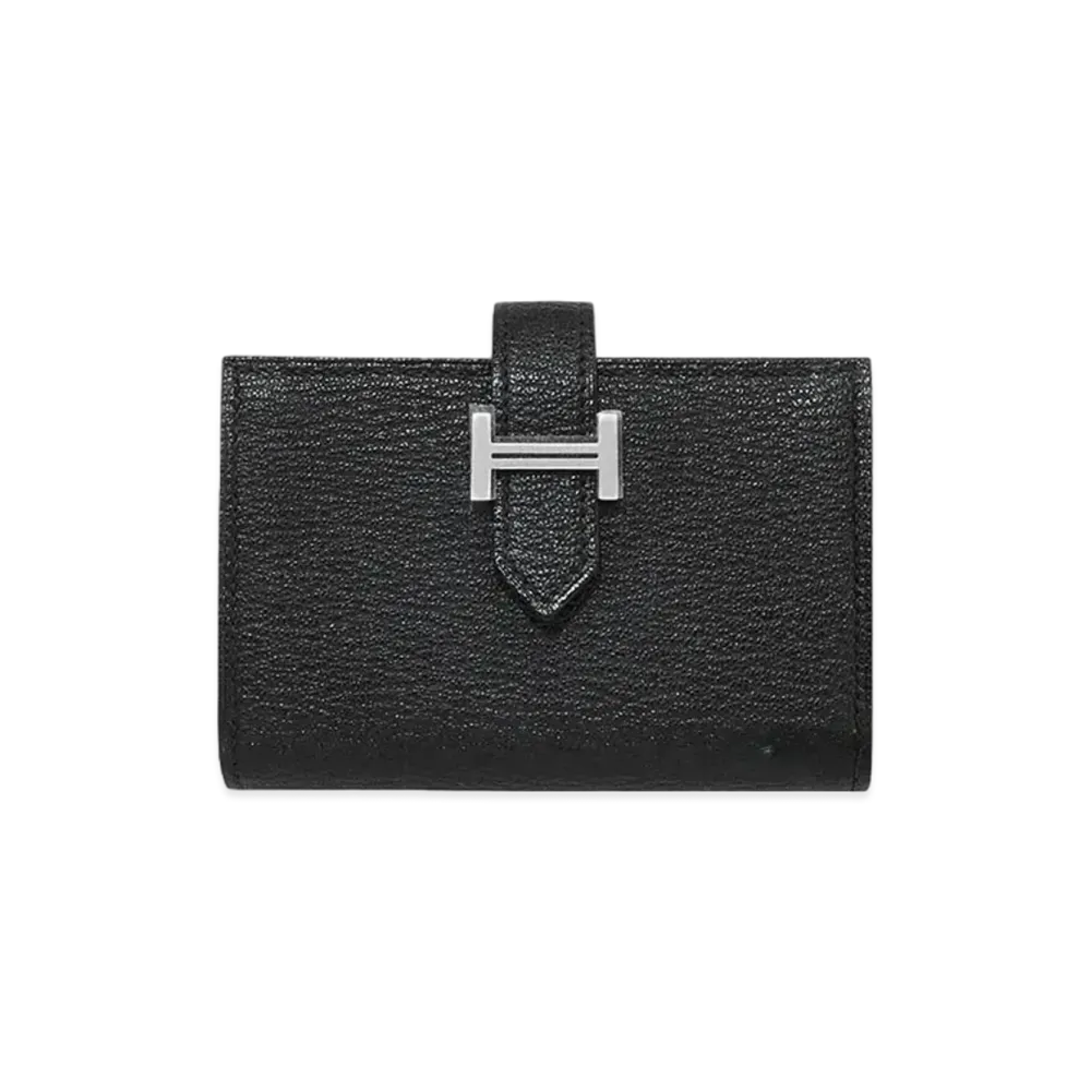 Hermes Bearn Mini Chevre Mysore "Noir/Silver"