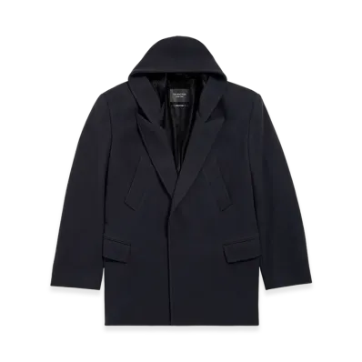 BALENCIAGA Hooded Short Coat "Dark Navy"