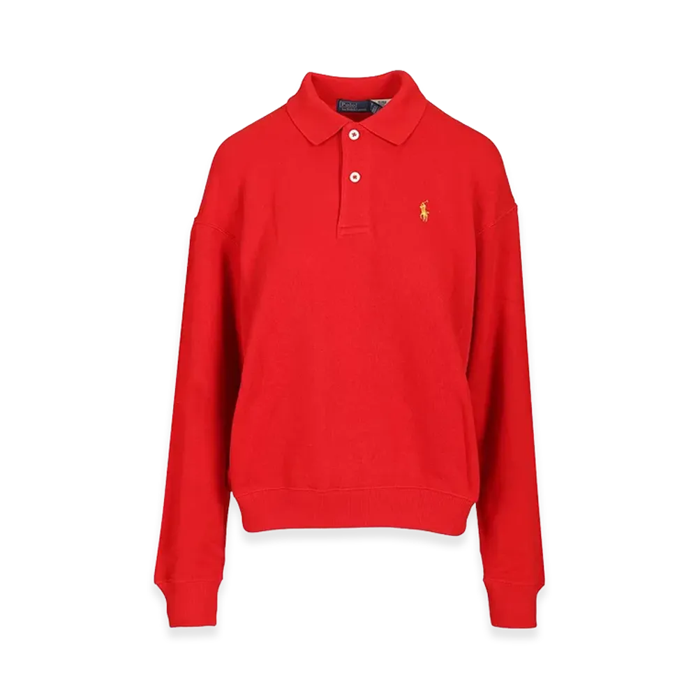 Polo Ralph Lauren Women's Long-Sleeved Cotton Polo "Red"