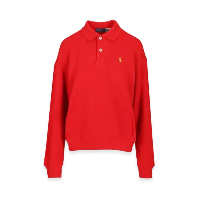 Polo Ralph Lauren Women's Long-Sleeved Cotton Polo "Red"