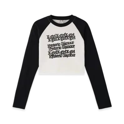 HYSTERIC GLAMOUR x X-Girl L/S Raglan Compact Top "Black"
