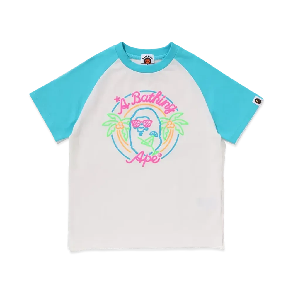 A BATHING APE Neon Ape Head Tee "Sax"