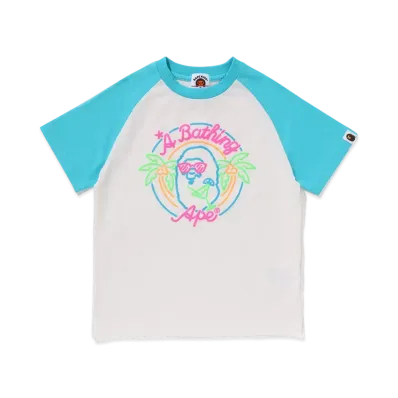 A BATHING APE Neon Ape Head Tee "Sax"