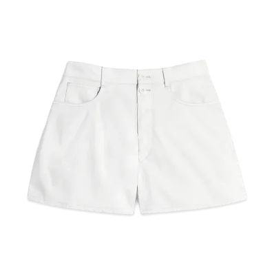 LEMAIRE Women's Cotton Twill Shorts "Rice Powder"