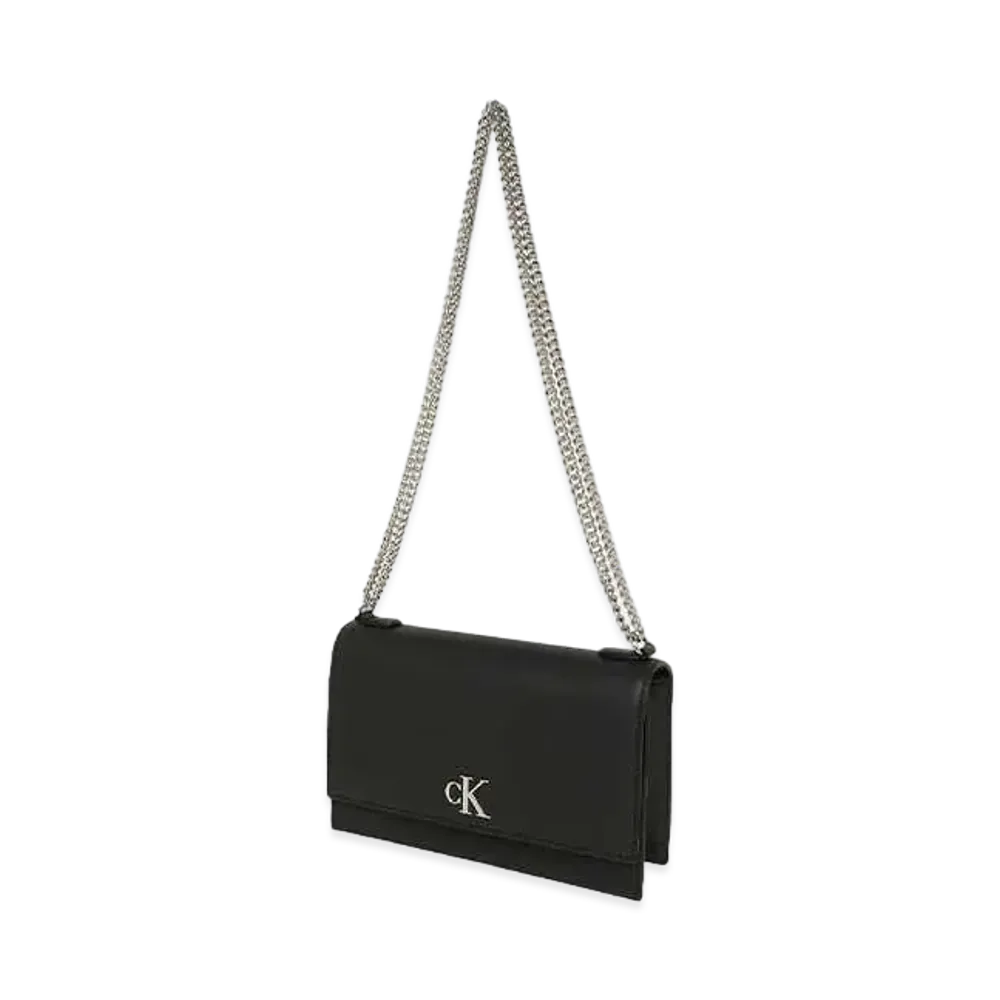 Calvin Klein Jeans MINIMAL MONOGRAM SM CHAIN FLAP XBODY21 "BLACK"