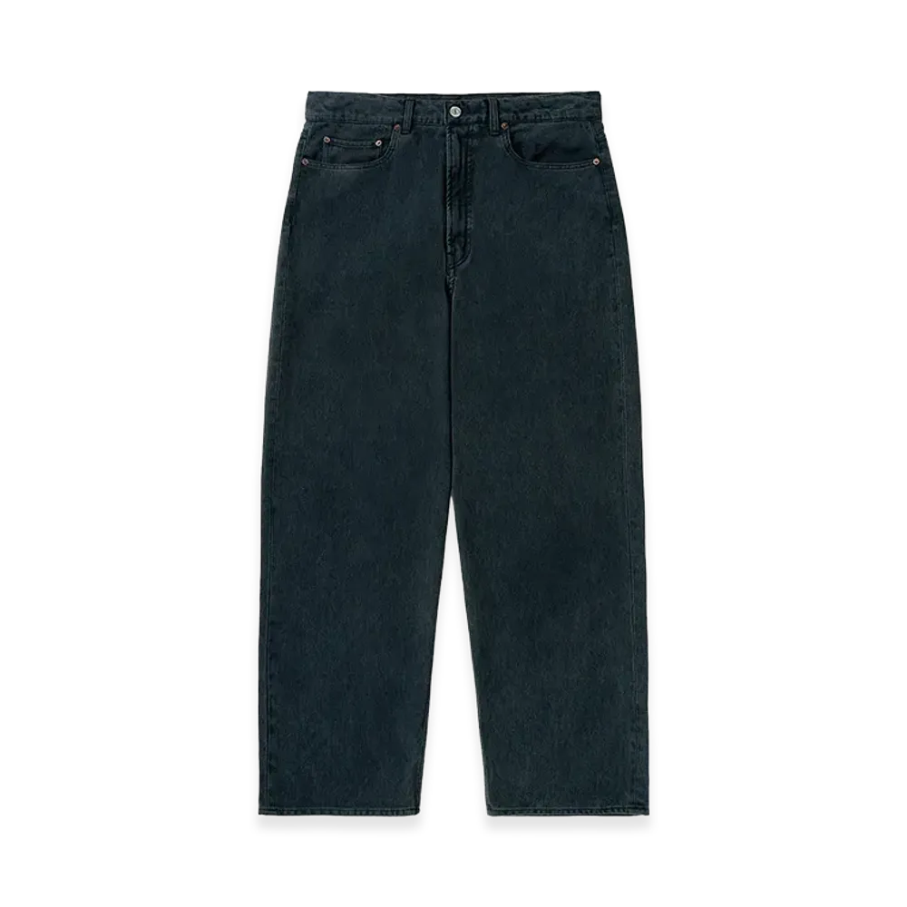 A.PRESSE Washed Silk Cotton Pique Pants "Blue"