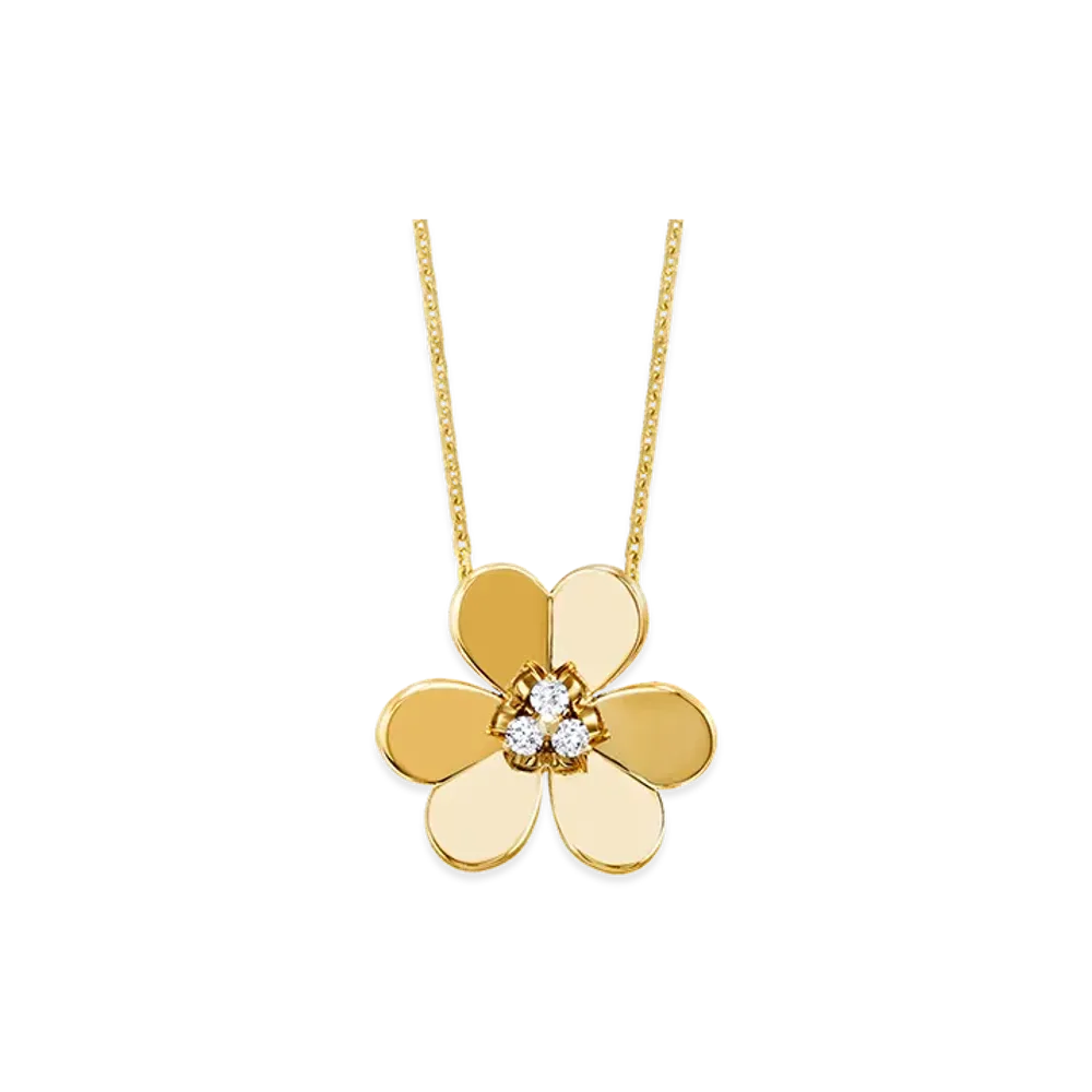 Van Cleef & Arpels Frivole clip pendant very large model "18K Yellow gold/Diamond"