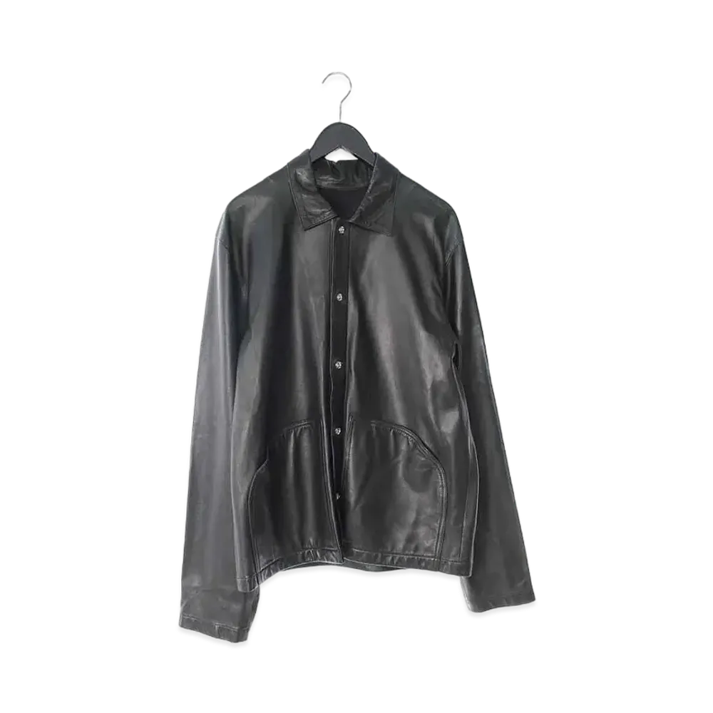 Chrome Hearts Back Pocket Leather Cross Button Packable L/S Shirt "Black"