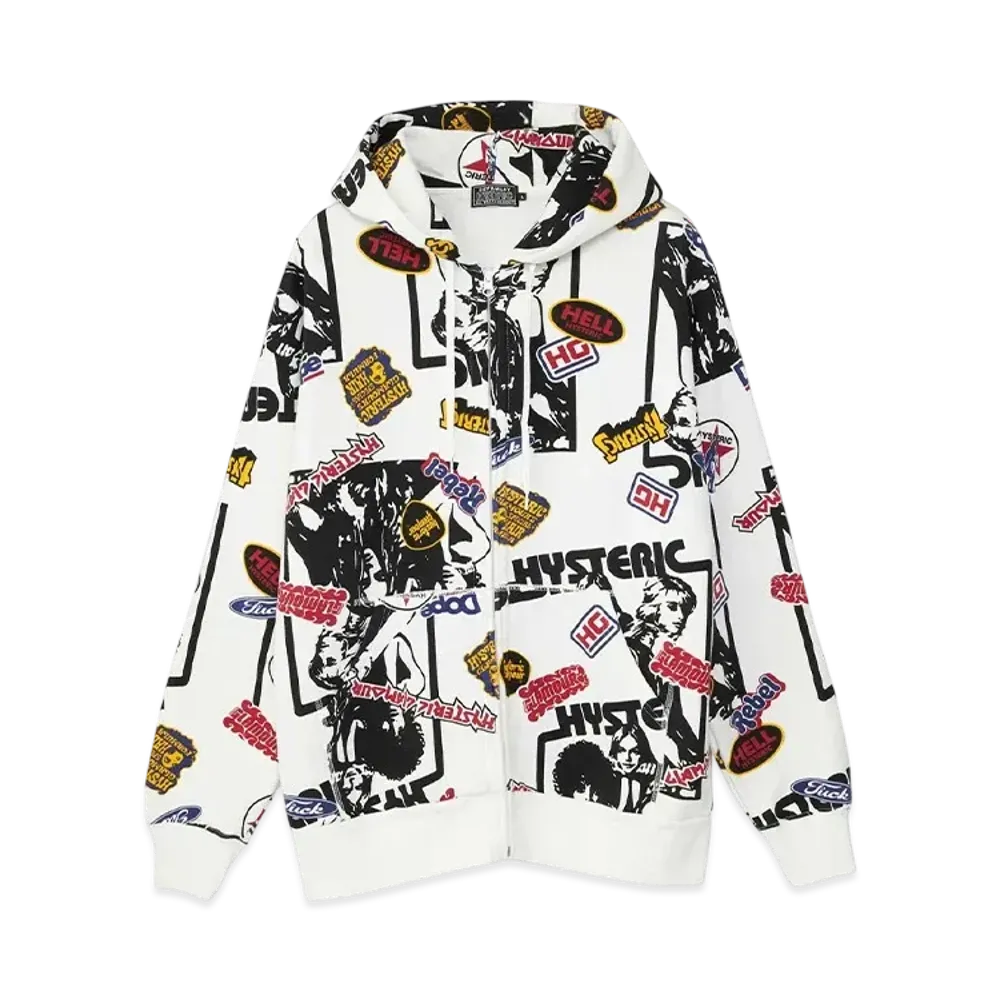 HYSTERIC GLAMOUR 4Girls Pattern Hoodie "White"