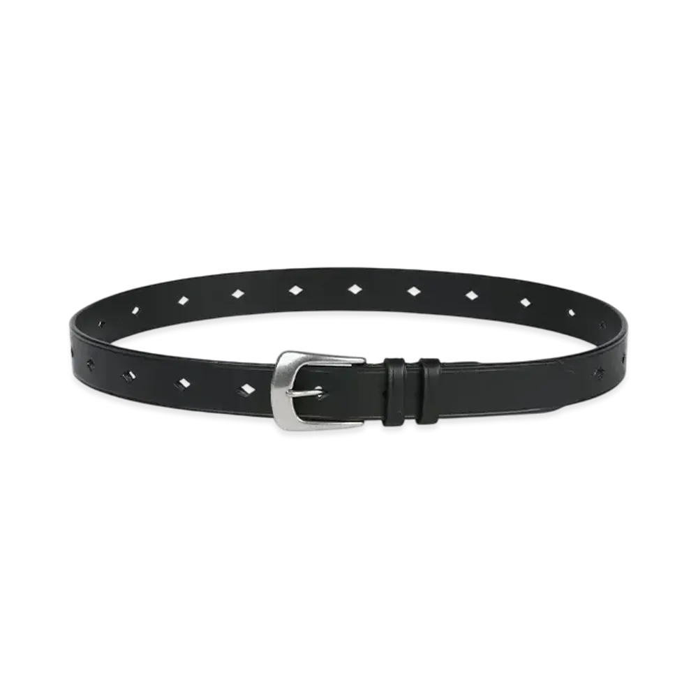 Paul Smith Diamond Hole Leather Belt "Black"