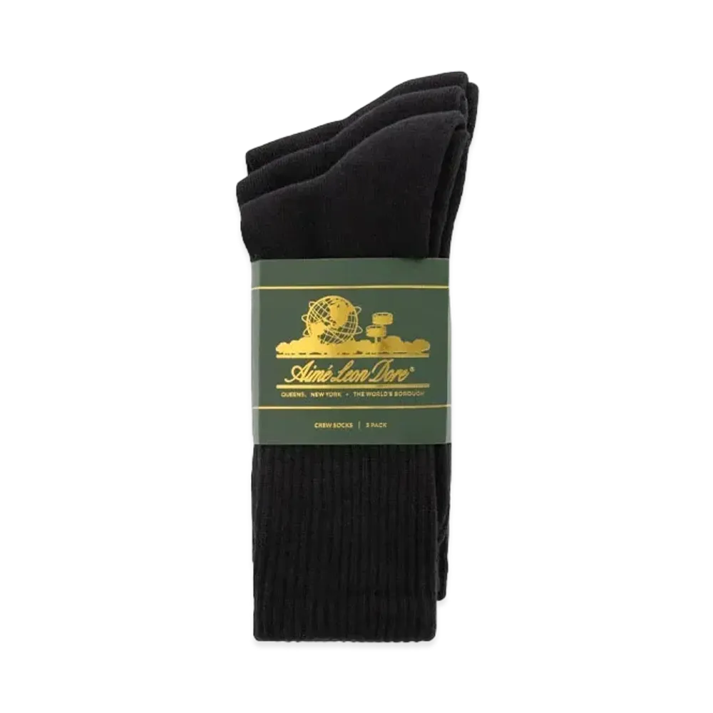 Aime Leon Dore Crew Sock 3-Pack "Black"