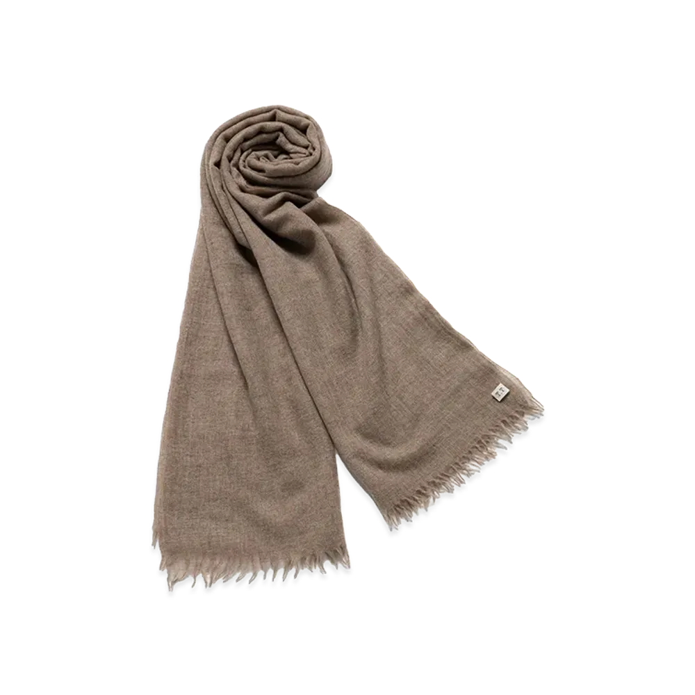 T.T Taiga Takahashi Women's Cashmere Stole "Natural Brown"