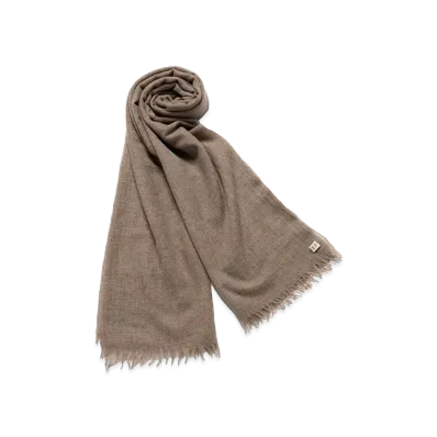 T.T Taiga Takahashi Women's Cashmere Stole "Natural Brown"