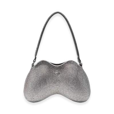 Diesel Double-D Shoulder Double-D-Shoulder Bag With All-Over Crystals "Silver"