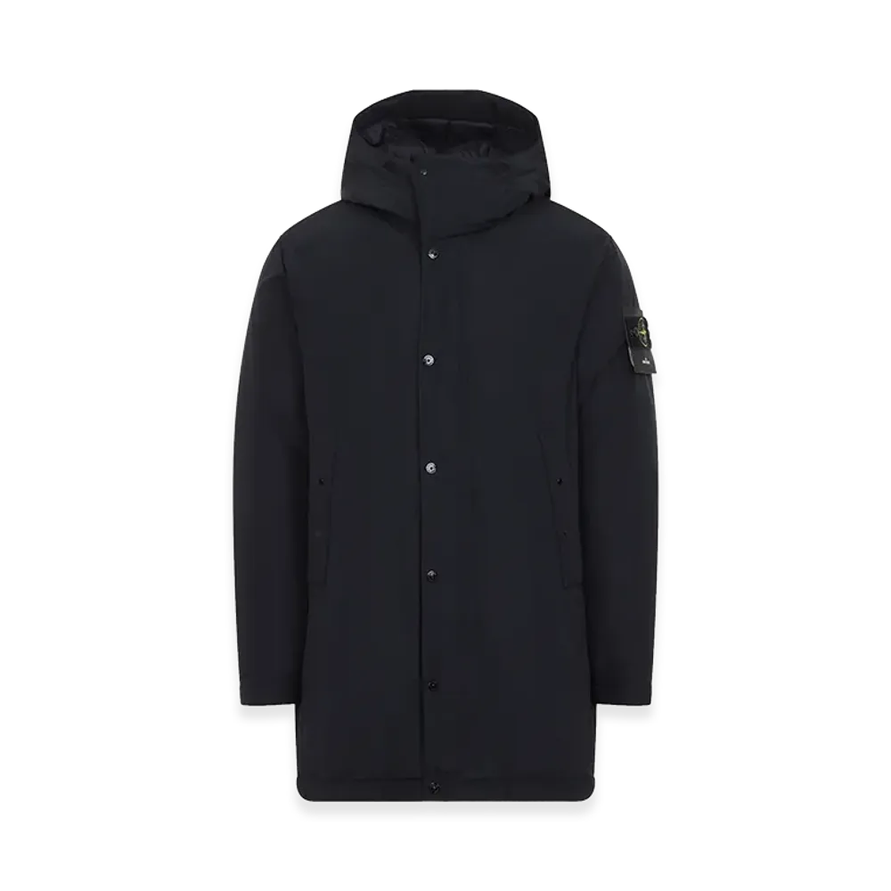 Stone Island Parka Lungo Imbottito Con Antigoccia "Black"