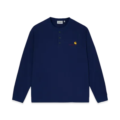 Carhartt WIP L/S Waffle Henley T-shirt "Medieval Blue"