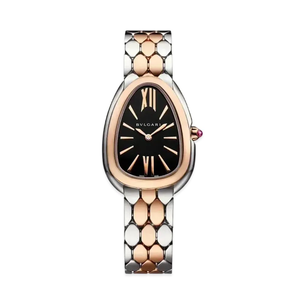 BVLGARI Serpenti Seduttori Watch "Stainless Steel/Pink Gold/Black"