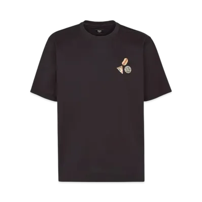 FENDI Men's Cotton T-Shirt Fendilicious "Black"