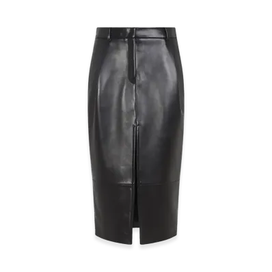 KHAITE Women's Leather Anden Skirt "Black"