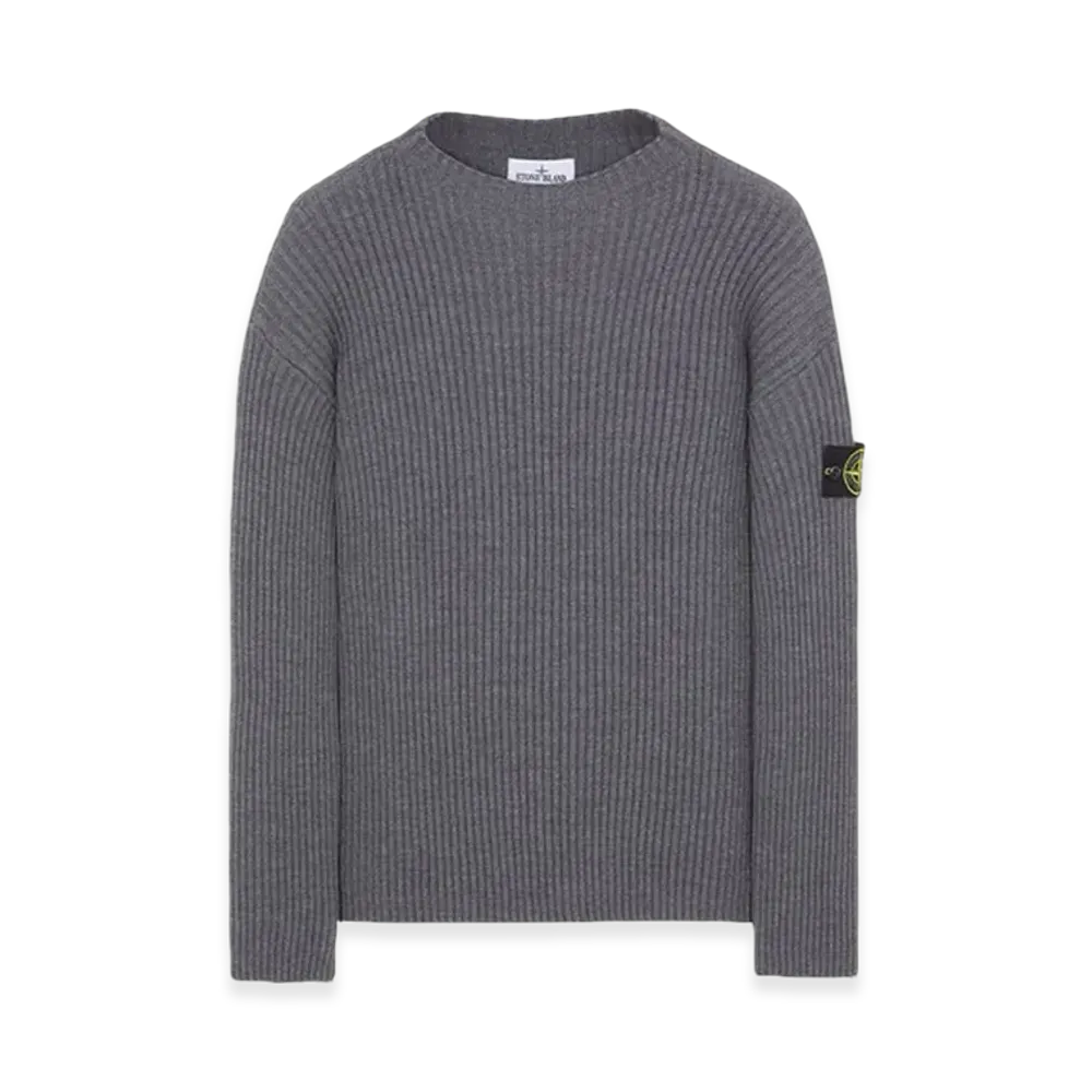 Stone Island 538C2 Full Rib Wool Knitted Sweater - 23FW "Dark Grey Melange"