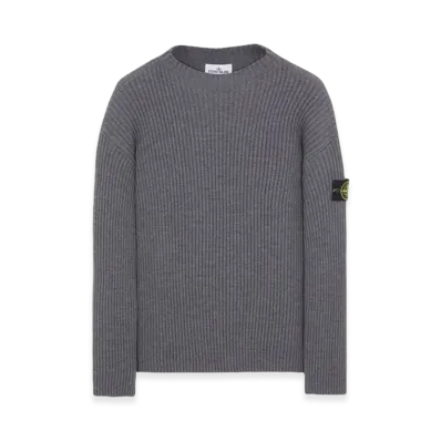Stone Island 538C2 Full Rib Wool Knitted Sweater - 23FW "Dark Grey Melange"