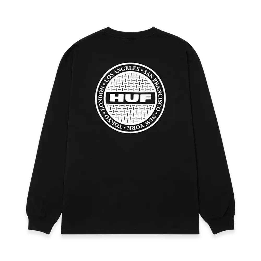 HUF Manhole LS Tee "Black"