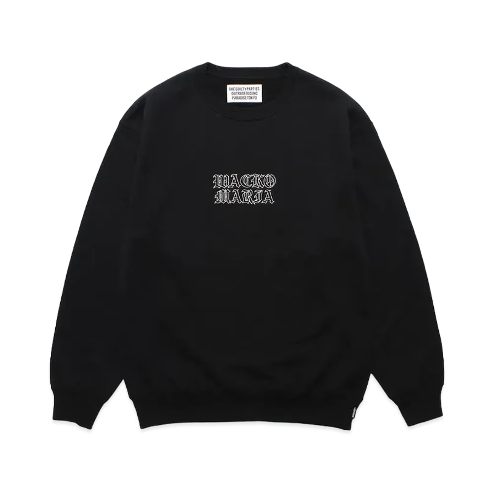 WACKO MARIA Middle Weight Crew Neck Sweat Shirt "Black"