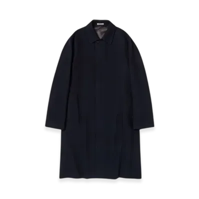 AURALEE Cashmere Flannel Coat "Dark Navy"