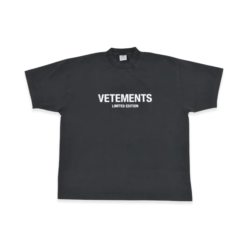 VETEMENTS Logo Limited Edition T-Shirt "Washed Black"