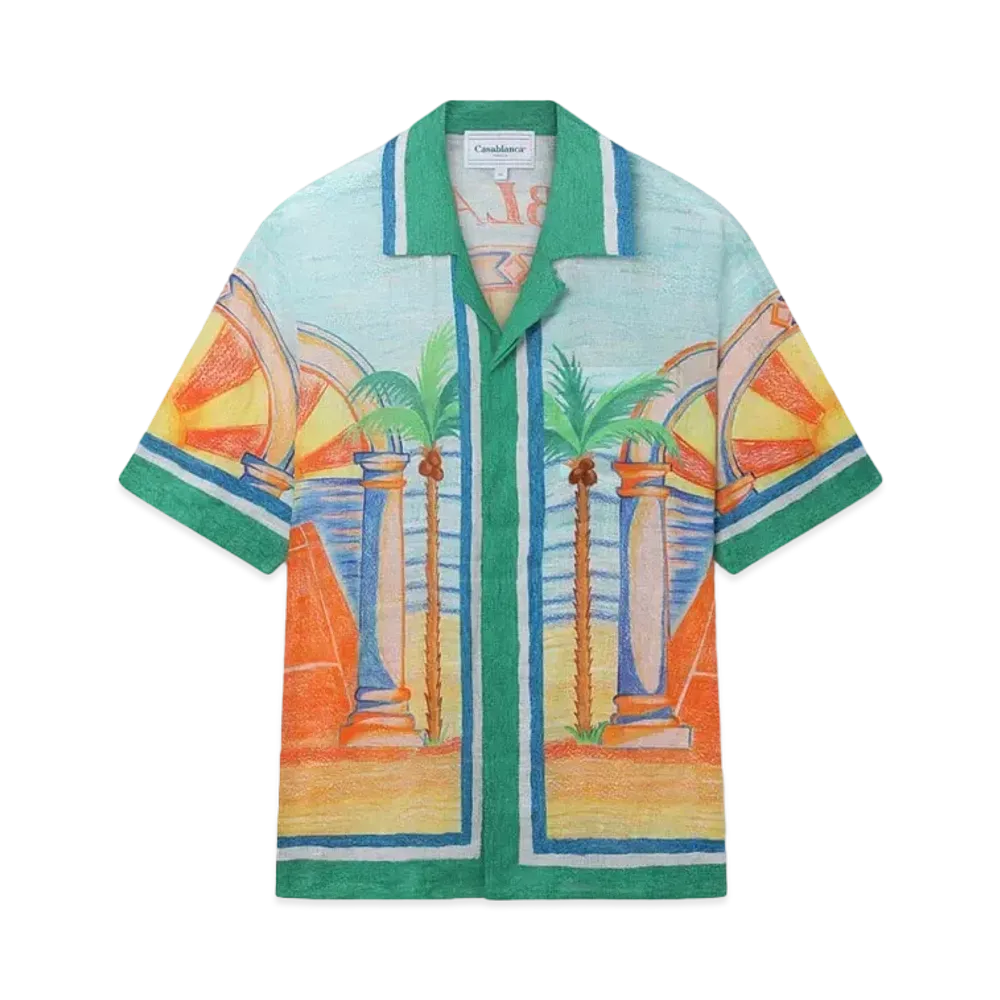 Casablanca Day of Victory Linen Shirt "Multi"