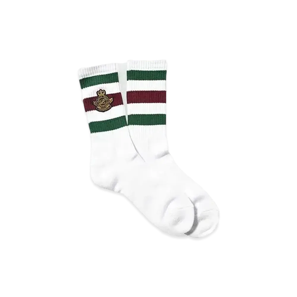 LFYT COLLEGE EMBLEM CREW SOCKS "WHITE"